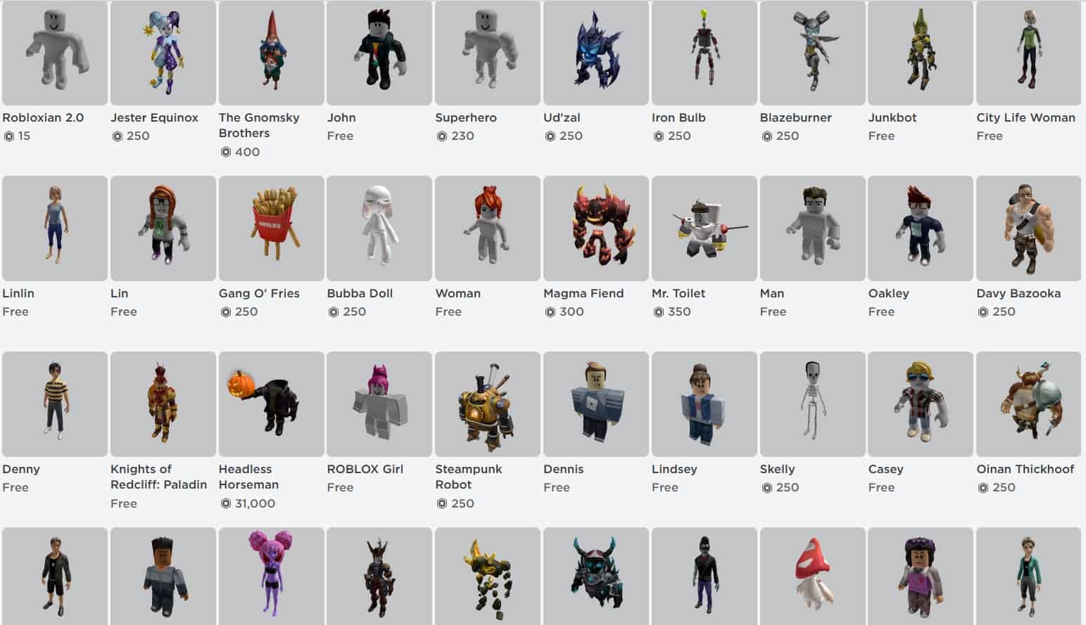 Roblox Avatar Characters