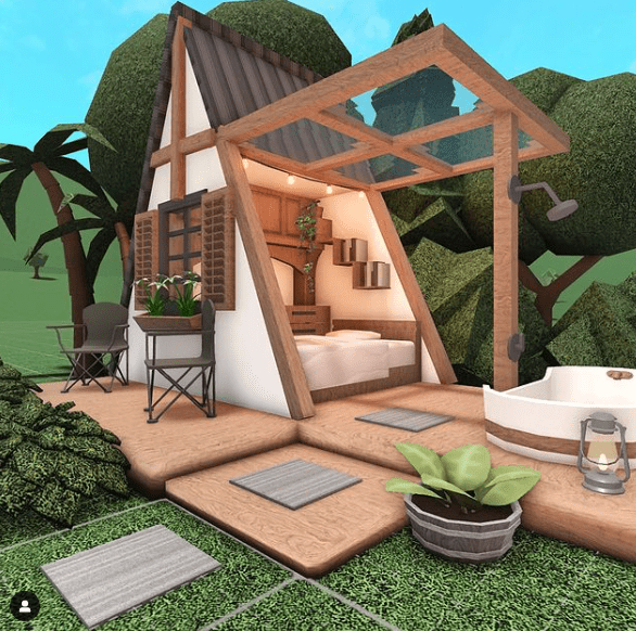 Outdoor Luxury Tent Cabin Home Bloxburg