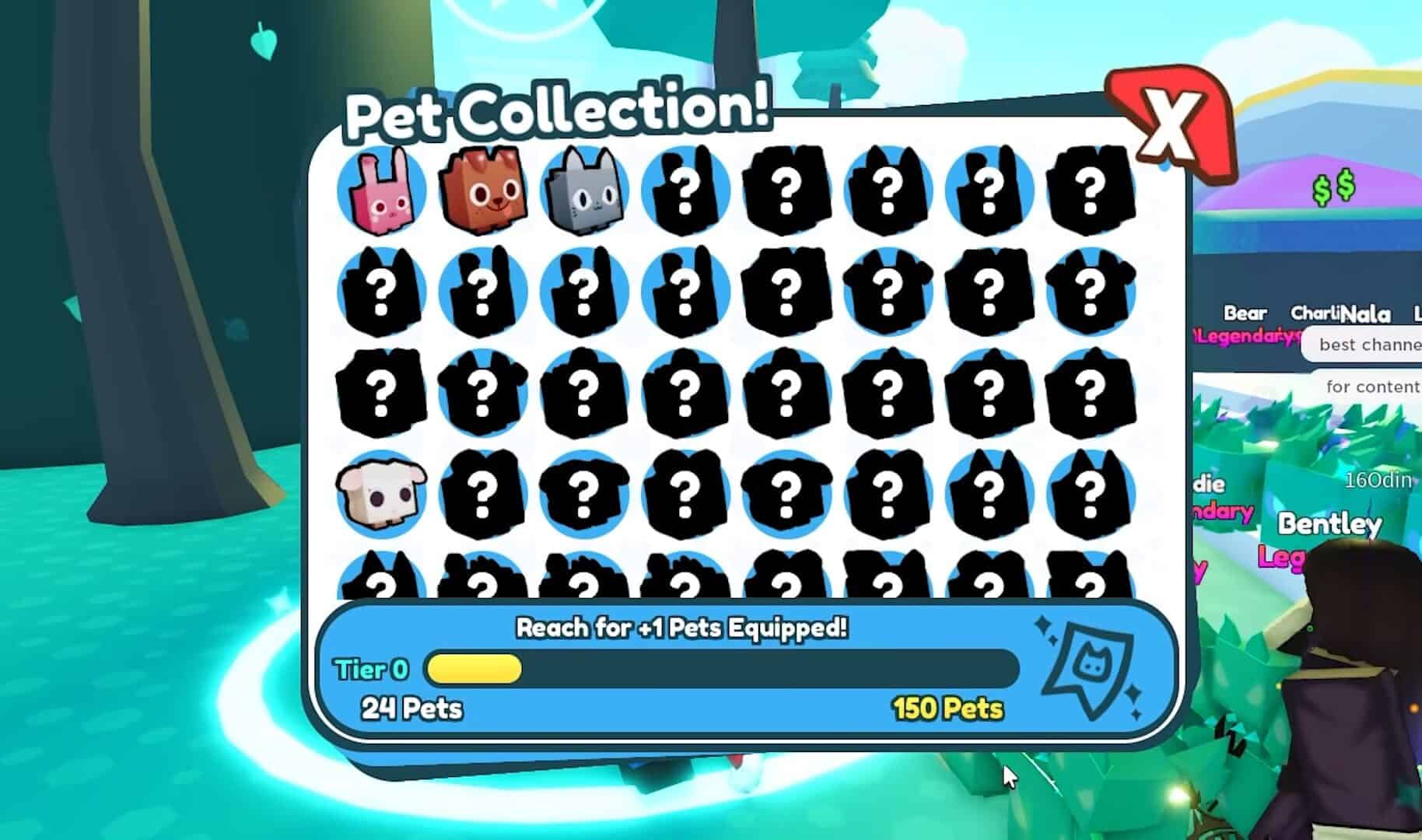 pet simulator x your pet collection