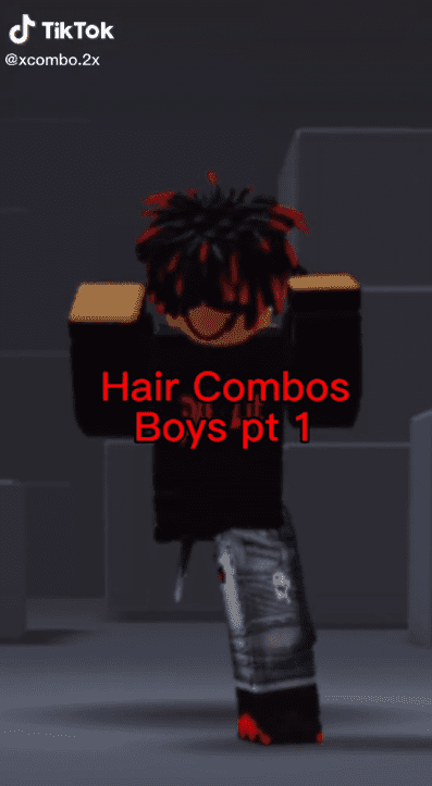 black and red dreads combo roblox